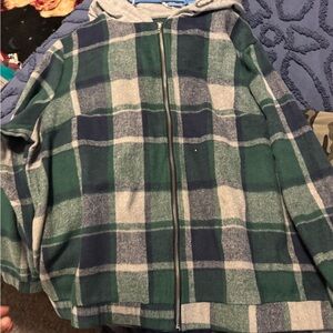 Plaid Zip-Up Hoodie
